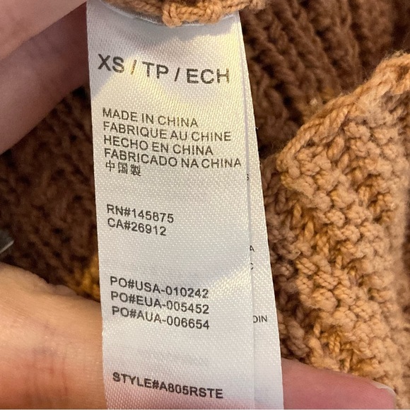 Amuse Society Stevie Crochet Clay Brown Open Knit Sweater Size XS - Picture 8 of 8